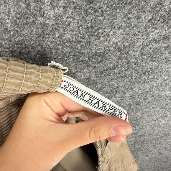 Joan Harper Shorts Women 18 Plus Beige High Rise Chino Pull On Elastic Waist - Picture 7 of 9